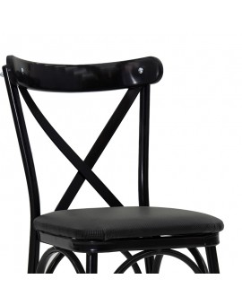 Καρέκλα Ruby pakoworld μαύρο-μαύρο πόδι