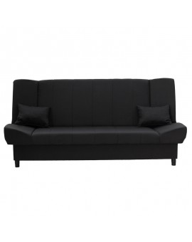 Kαναπές-κρεβάτι Tiko pakoworld 3θέσιος αποθηκευτικός χώρος ύφασμα μαύρο 200x85x90εκ