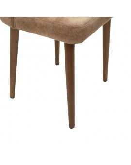 Καρέκλα Sofia pakoworld βελούδο καφέ-antique-καρυδί πόδι