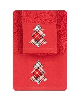 Πετσέτες Χριστουγεννιάτικες Σετ 2ΤΜΧ CR-8 ΚΟΚΚΙΝΟ 50 x 90 / 30 x 50 cm