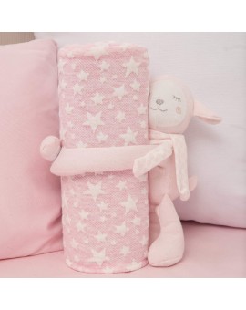 Κουβέρτα Αγκαλιάς Σετ Κουκλάκι Βραδύπους Ροζ 75 x 100 cm