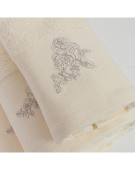 Πετσέτες Σετ 2ΤΜΧ Τριαντάφυλλο 50 x 90 / 30 x 50 cm