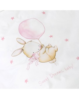 Παπλωματοθήκη Κούνιας Sweet Dreams Baby Λευκό-Ροζ 110 x 140 cm