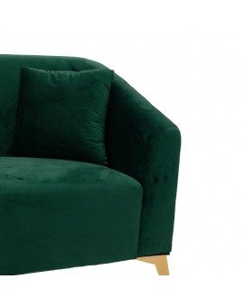 Καναπές 3θέσιος Pax pakoworld βελούδο σκούρο πράσινο 199x77x82εκ