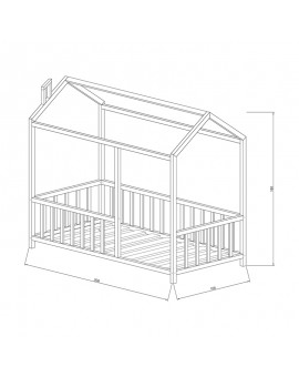 Παιδικό κρεβάτι Page pakoworld ξύλο πεύκου φυσικό 100x200εκ