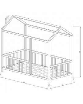 Παιδικό κρεβάτι Page pakoworld ξύλο πεύκου φυσικό 70x140εκ