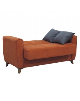 Kαναπές κρεβάτι Antony pakoworld 2θέσιος ύφασμα βελουτέ κεραμιδί 150x75x85εκ