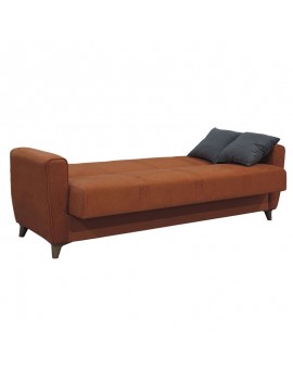Kαναπές κρεβάτι Antony pakoworld 3θέσιος ύφασμα βελουτέ κεραμιδί 210x75x85εκ