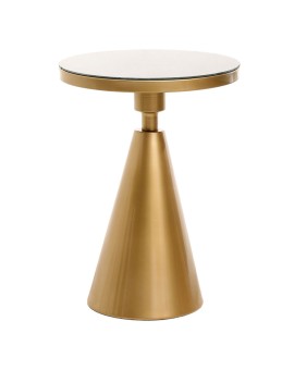 Βοηθητικό τραπέζι Flynn pakoworld χρυσό Φ42x57εκ