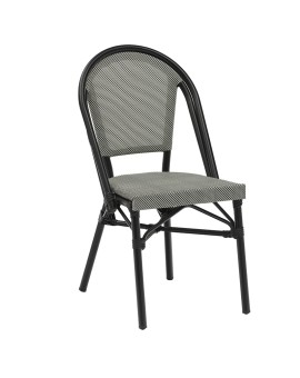 Καρέκλα κήπου Paris pakoworld αλουμίνιο μαύρο-textilene ασπρόμαυρο