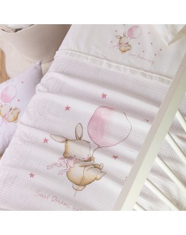 Κουβέρτα Πικέ Κούνιας Sweet Dreams Baby Λευκό-Ροζ 110 x 140 cm