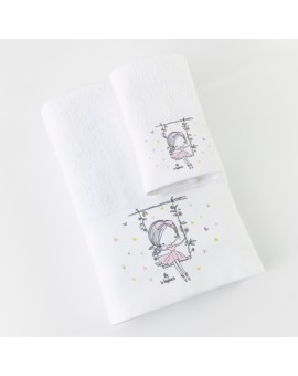 Πετσέτες Σετ 2ΤΜΧ Swing Λευκό 70 x 120 / 30 x 50 cm