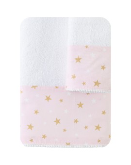 Πετσέτες Σετ 2ΤΜΧ Stardust Λευκό-Ροζ 70 x 120 / 30 x 50 cm