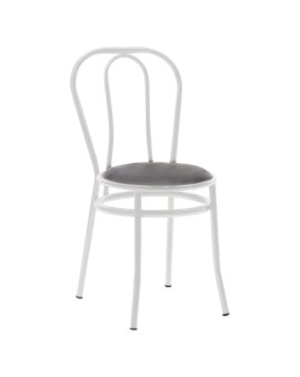 Καρέκλα Βιέννης I pakoworld pu μαύρο-μέταλλο λευκό