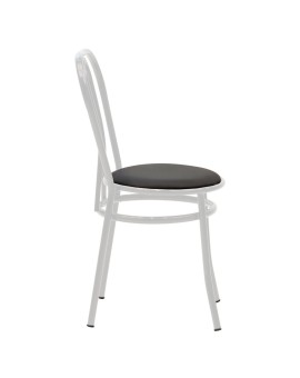Καρέκλα Βιέννης I pakoworld pu μαύρο-μέταλλο λευκό