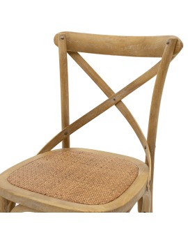 Καρέκλα Reid pakoworld ξύλο sonoma antique-έδρα καφέ rattan