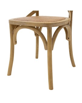 Καρέκλα Reid pakoworld ξύλο sonoma antique-έδρα καφέ rattan