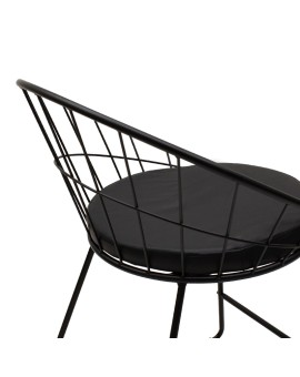Καρέκλα Seth pakoworld μέταλλο μαύρο-μαξιλάρι PVC μαύρο