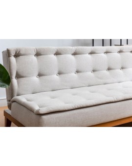 Καναπές 3θέσιος κρεβάτι PWF-0179 με ύφασμα κρεμ 180x80x78εκ