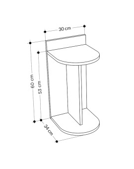 Βοηθητικό τραπέζι Libra pakoworld λευκό-φυσικό 30x34x60εκ
