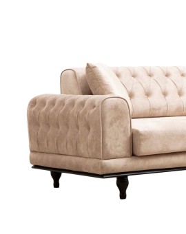 Καναπές-κρεβάτι PWF-0567 pakoworld 3θέσιος ύφασμα μπεζ 220x95x80εκ
