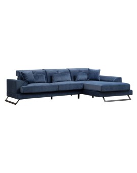 Γωνιακός καναπές PWF-0575 pakoworld αριστερή γωνία ύφασμα μπλε 308/190x92εκ