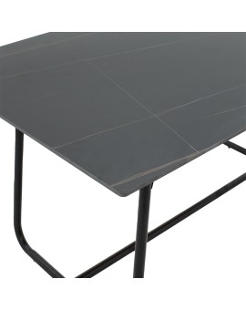 Τραπέζι Revello pakoworld sintered stone μαύρο μαρμάρου-μαύρο 150x90x75εκ