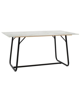 Τραπέζι Revello pakoworld sintered stone λευκό μαρμάρου-μαύρο 150x90x75εκ
