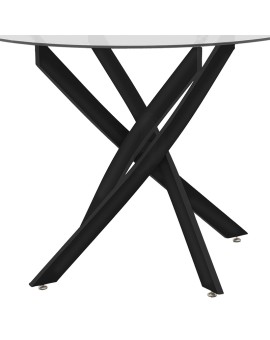 Τραπέζι Greta pakoworld γυαλί 8mm tempered-μαύρο Φ100x75εκ