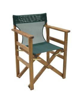Καρέκλα-πολυθρόνα σκηνοθέτη Retto pakoworld μασίφ ξύλο οξιάς καρυδί-πανί κυπαρισσί