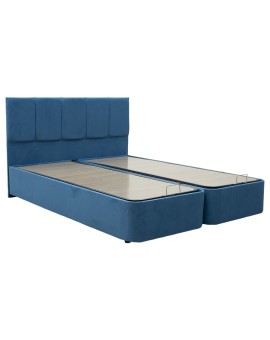 Κρεβάτι διπλό Cassian pakoworld ύφασμα γαλάζιο 150x200εκ