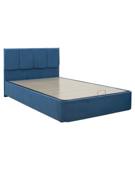 Κρεβάτι ημίδιπλο Cassian pakoworld ύφασμα γαλάζιο 120x200εκ