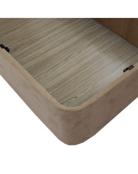 Κρεβάτι ημίδιπλο Cassian pakoworld ύφασμα εκρού 120x200εκ