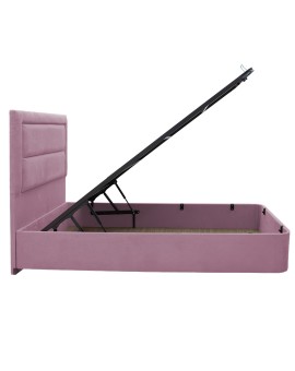 Κρεβάτι ημίδιπλο Luzia pakoworld ύφασμα ροζ 120x200εκ