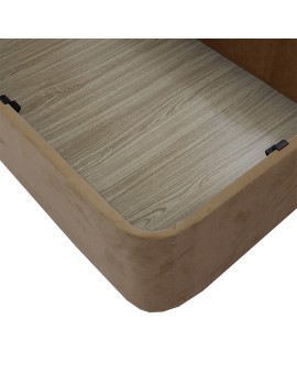 Κρεβάτι ημίδιπλο Luzia pakoworld ύφασμα μπεζ-καφέ 120x200εκ