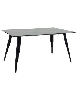 Τραπέζι Lifo pakoworld MDF ανθρακί cement-μαύρο 140x80x75εκ