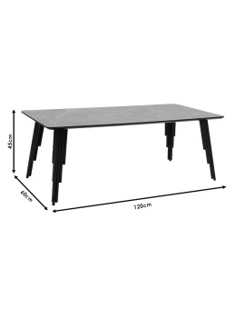 Τραπέζι σαλονιού Lifo pakoworld MDF ανθρακί cement-μαύρο 120x60x45εκ