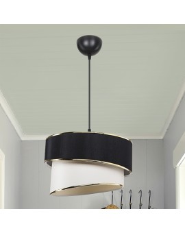 Φωτιστικό οροφής μονόφωτο Loopy pakoworld Ε27 μαύρο-λευκό Φ30x63εκ