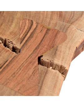 Τραπέζι σαλονιού Davis pakoworld μασίφ ξύλο ακακίας 6,5-7εκ καρυδί 85x85x45εκ