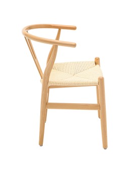 Καρέκλα Sandra pakoworld ξύλο-σχοινί φυσικό