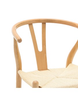 Καρέκλα Sandra pakoworld ξύλο-σχοινί φυσικό