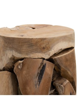 Σκαμπό Arteco pakoworld χειροποίητο μασίφ ξύλο φυσικό 35x35x40εκ
