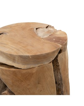 Σκαμπό Arteco pakoworld χειροποίητο μασίφ ξύλο φυσικό 35x35x40εκ
