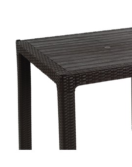Τραπέζι Explore pakoworld με UV protection PP καφέ 90x90x73.5εκ