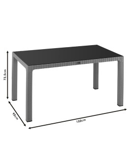 Τραπέζι Explore pakoworld με UV protection PP καφέ 150x90x73.5εκ