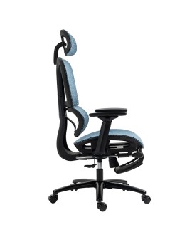 Καρέκλα γραφείου διευθυντή με υποπόδιο Verdant pakoworld Premium Quality mesh χρώμα μπλε
