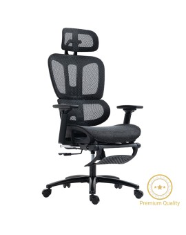 Καρέκλα γραφείου διευθυντή με υποπόδιο Verdant pakoworld Premium Quality mesh χρώμα μαύρο
