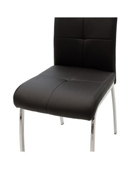 Καρέκλα Ariadne pakoworld PU μαύρο-πόδι χρωμίου