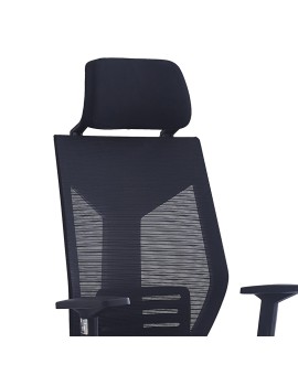 Καρέκλα γραφείου διευθυντή Commend pakoworld ύφασμα mesh μαύρο