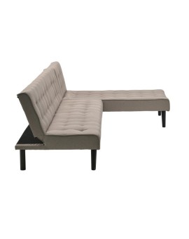 Γωνιακός καναπές-κρεβάτι γωνιακός Pongi Inart μπεζ ύφασμα 256x163x75εκ